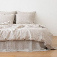 Ensemble de literie de luxe de style nordique 4 pièces, ensemble de draps pré-lavés, doux pour la peau pour un sommeil nu, en stock en gros