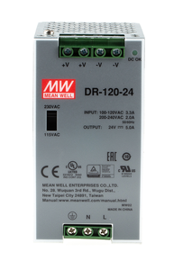 Fuente de Alimentación Conmutada de Riel DIN de Salida Única DR-120-24, 24V 120W, Salida Ajustable, Entrada Universal, Uso Industrial, Pantalla LED - Product Image 2