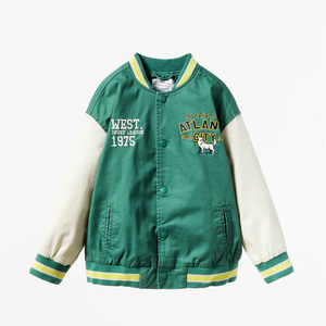 NOUVEAU Blouson Bomber en Twill de Coton pour Enfants, Style Baseball, Personnalisé OEM, Veste Universitaire Tendance pour Garçons – Collection Printemps en Gros - Product Image 1