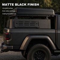 Hardtop pour camionnette, capot de benne noir mat avec plateforme de toit et panneaux de rangement, fenêtre latérale, personnalisé