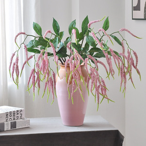 Fleur artificielle Larmes de l'amour rose en soie, plante suspendue, décoration de mariage et de maison, décoration de plafond 120cm - Product Image 1