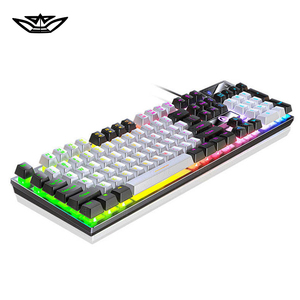 الأكثر مبيعًا لوحة مفاتيح الكمبيوتر السلكية USB للألعاب المنزلية قوس قزح Rgb أضواء لعبة الوسائط المتعددة مفتاح الشعور الميكانيكي - Product Image 1