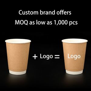Gobelets en papier kraft à double paroi jetables personnalisables avec couvercles en PP pour boba/thé aux bulles, affichage de logo personnalisé pour l'artisanat - Product Image 3