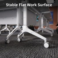 Table de formation moderne, réglable, mobile, écologique, durable, pliable, avec roulettes verrouillables, pour école/conférence/salle de classe/bureau