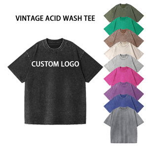Camiseta Personalizada para Hombre y Mujer, 230 g/m², 100% Algodón, Lavado Ácido, Hombros Caídos, Estilo Retro, Cuello Redondo, Manga Corta - Product Image 1