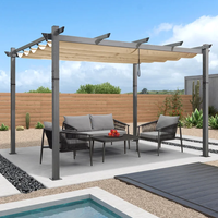 Pergola d'extérieur à toit à persiennes de haute qualité Pergola à auvent rétractable en aluminium Pergola en PVC en aluminium
