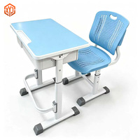 Ensemble bureau et chaise réglables en hauteur XYJ pour étudiants, table et chaise d'étude pour salle de classe, école primaire et secondaire