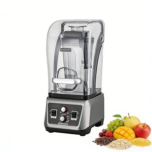 Mixeur Commercial Silencieux avec Couvercle, Broyeur à Glace à Bouton Poussoir, Robot Culinaire, Extracteur de Jus, Moulin à Grains, Machine à Lait de Soja - Product Image 1