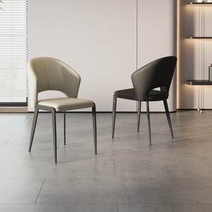 2025 mẫu mới kiểu Ý ghế ăn tại nhà chính hãng Da tối giản ánh sáng sang trọng cao cấp Ghế họp ghế ăn - Product Image 2