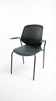 Nouvelle chaise de bureau moderne en maille plastique avec accoudoirs métalliques, base pivotante réglable et roulettes, assise ergonomique pour usage professionnel