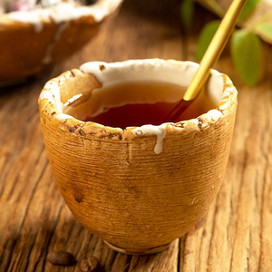 Ciotola in ceramica retrò fatta a mano stoviglie <span class=keywords><strong>da</strong></span> ristorante commerciale con glassa a flusso francese piatti piatti piatti grandi irregolari - Product Image 5