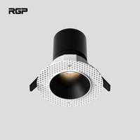 Spots LED encastrés ronds en aluminium COB, anti-éblouissement, sans cadre, dimmables 0-10V Dali, réglables, pour la maison