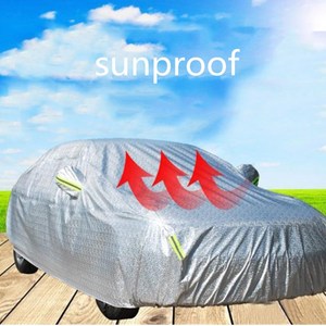 Copri auto in stile sportivo pellicola di alluminio in velluto di cotone antivento cintura-efficace estate pioggia parasole estivo <span class=keywords><strong>abbigliamento</strong></span> antivento da pioggia - Product Image 6