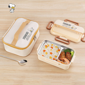 Boîte à bento Snoopys en acier inoxydable 304 avec sac isotherme, récipient à lunch étanche pour étudiants et employés de bureau - Product Image 1