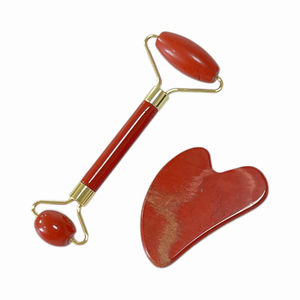 ชุดลูกกลิ้งหินแจสเปอร์สีแดงธรรมชาติใช้นวดบำบัดด้วยหยกสำหรับนวดสปาและผ่อนคลาย - Product Image 4