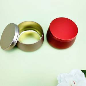 Bougie ronde en métal personnalisée boîte vide ronde or rose blanc mat noir conteneur en métal sans couture/pot/boîte de bougie boîtes - Product Image 5