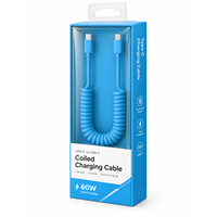 Câble USB-C enroulable personnalisé, rétractable, charge rapide 3A, PD 3.0 pour ordinateur, téléphone, tablette, voiture, bureau - Vente en gros