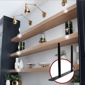 Heavy Duty Thép Mù Wall Mount Kệ Nổi Gỗ Shelve Tùy Chỉnh 12 "Floating Kệ Bracket 6" Hidden Kệ Bracket - Product Image 4