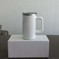Tasses à café à sublimation de 20 oz, gobelet Macaroon avec poignée, tasse isotherme en acier inoxydable, tasses à café colorées pour les voyages