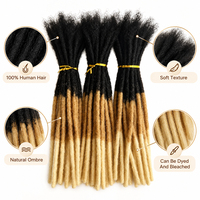 Extensions de dreadlocks 100 % cheveux humains, faits à la main, style afro kinky, extensions de locs en vrais cheveux humains