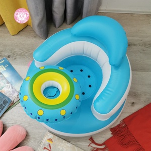 Chaise à bascule gonflable en PVC bleue et blanche pour bébés et enfants, chaise de repas pliable avec nouveau sac et design musical, vente chaude - Product Image 3