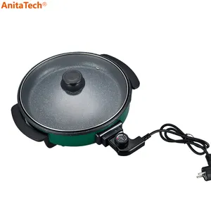32 CM Deep 4CM Non-Stick Cooking Surface Adjustable Thermostat Control Electric Pizza Pan 1.9L