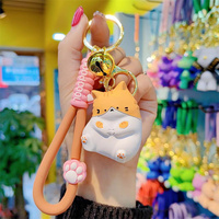 Porte-clés Chat Mignon en Caoutchouc 3D pour Femme, Pendentif de Téléphone Écologique Exquis, Dragonne de Sac, Breloque de Sac à Main
