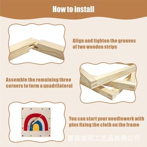 Wooden Embroidery <b>Frame</b> <b>Canvas</b> Square Shape Handmade Needlework DIY Wall Hanging TM-Embroidery <b>Frame</b> - Product Image 4