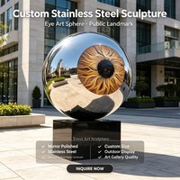 Escultura de Ojo en Acero Inoxidable Personalizada, Estatua de Arte Abstracto, Fabricante Mayorista para Decoración de Jardín, Exteriores y Hogar, Tamaño Grande