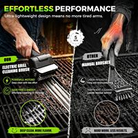 Nouvelle brosse de nettoyage électrique portable étanche 2026 pour grillades, grattoir en acier inoxydable pour l'élimination des graisses tenaces