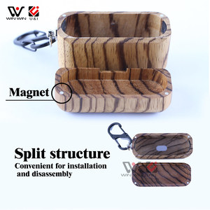 2025 Cubierta protectora de madera dura de lujo Diseño de fábrica OEM Estuche de piel de madera para auriculares Funda para Airpod - Product Image 5
