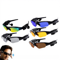 Lunettes de soleil intelligentes BT noires et blanches à succès avec écouteurs sans fil, microphone et protection UV400, monture demi-cerclée pour sports de plein air