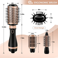 Sèche-cheveux et brosse coiffante ionique électrique 5 en 1 avec technologie céramique pour usage domestique et professionnel
