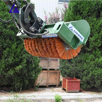Balai de route à balai hydraulique à rouleaux pour pelle, avec seau à poussière amovible, aménagement paysager, nettoyage du site de démolition