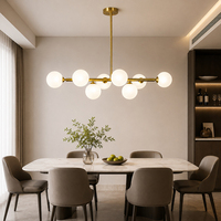 Lustre suspendu moderne en verre LED doré pour villa, salle à manger, escalier, plafond haut, style perles