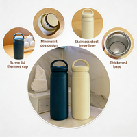 Mug à café isotherme à double paroi 350 ml 500 ml, gobelet de voyage en acier inoxydable pratique avec couvercle Kintos
