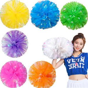 Pompons de cheerleading colorés pour filles et enfants, pompons mats pour doigts, violet, bleu, rouge, vert, rose, pompons de danse, accessoires de cheerleading - Product Image 1