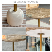 Table d'appoint de luxe en marbre doré nordique pour villas et salles à manger, taille et couleur personnalisables, design moderne