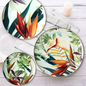 China Dinner Set Luxury Fine Ceramic <b>Dinnerware</b> Charger Plates for Weddings Home Use Round Pattern Tableware Set From China - Product Image 2