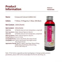 Encre alimentaire comestible 100 ml pour imprimante, encre alimentaire pour impression sur gâteau, papier gaufré, macaron, impression sur papier alimentaire
