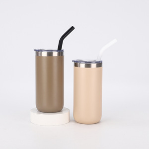 Tasse isotherme en acier inoxydable <span class=keywords><strong>de</strong></span> 550 ml avec <span class=keywords><strong>paille</strong></span> pour <span class=keywords><strong>vin</strong></span>/café, maintien au chaud <span class=keywords><strong>de</strong></span> 6 à 12 heures, idéale pour le camping, les affaires et les fêtes (vente en gros) - Product Image 2
