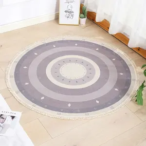 滑り止めリビングルームカラフルな床-装飾フットパッド円形ホームラウンドラグカーペット