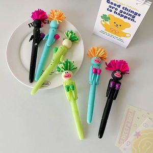 Stylo bille mécanique multicolore anti-stress, design dessin animé 'Fried Mao Man' à grande bouche, pour divertissement étudiant et cadeau créatif - Product Image 3