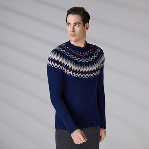 Fabricant de tricots, pull vintage pour homme, hiver, automne, manches longues, pull en laine à motif argyle, tricot sur mesure - Product Image 2