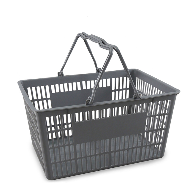 Wholesale Custom Retail Eco-friendly PP+ABS 2-Handle CE Certified Shopping Basket for Supermarket Use