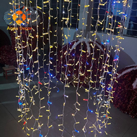 Guirlande lumineuse de Noël extérieure connectable, 300 LED, rideau de glaçons, 8 fonctions clignotantes, étanche IP65, contrôle par application, rechargeable