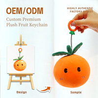 Aangepaste Premium Pluche Oranje Sleutelhanger Zachte Gevulde Fruit Hangertje Schattig Kawaii Mini Pluche Speelgoed Groothandel Cadeau voor Kinderen en Volwassenen