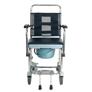 Fauteuil roulant de transfert pliant en aluminium fauteuil roulant de douche avec <span class=keywords><strong>commode</strong></span> - Product Image 1