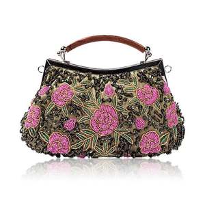 Bolsos de Mano de Lujo para Mujer con Flores Bordadas de Perlas para Graduación 2025, Bolsos de Noche para Boda, Estilo Chino, Bolso de Mano Brillante - Product Image 5