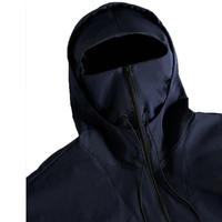 Veste à capuche coupe-vent personnalisée OEM, Blouson coupe-vent ample pour homme avec demi-zip et masque facial, Vêtement de sport ODM
